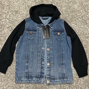 Little Bipsy Blue Denim Jacket with Black Sleeves